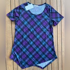 Amrto Purple and Blue Plaid Top - Medium 💙